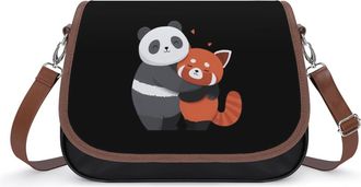 Generic Panda And Red Panda Cute Hug Fashion Womens Crossbody Bags Novelty Handbag Shoulder Bag Purse