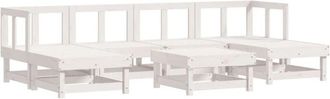 vidaXL 7 Piece Garden Lounge Set White Solid Wood Pine vidaXL
