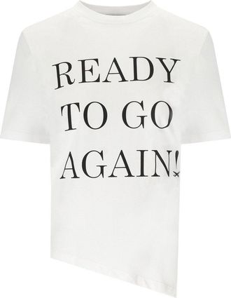 Elisabetta Franchi T-SHIRT ASIMMETRICA GESSO ELISABETTA FRANCHI