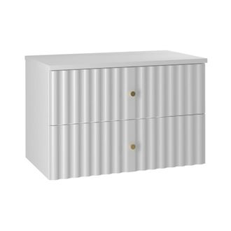 Petits Meubles Mueble bajo lavabo 80cm encimera paneles de melamina y de mdf blanco