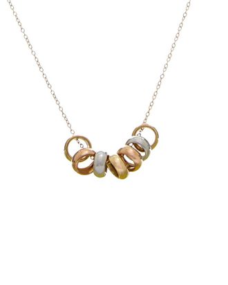 Italian Gold, Inc 10K 7 Lucky Rings Adjustable Necklace