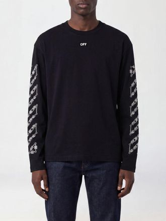 Off-white T-shirt a maniche lunghe in cotone con logo Arrow posteriore