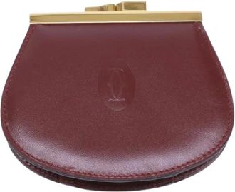 Cartier Pre-owned Coin Case - Dames - Pre-owned - Rood - Maat: ONE Size Leer