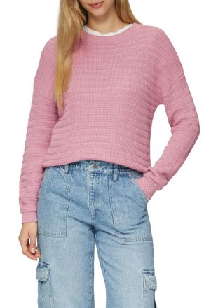 QS by s.Oliver Strickpullover QS, Damen, Gr. XXL, rosa (rose), Strick, Obermaterial: 50% Baumwolle, 50% Polyacryl, Rundhals, Pullover Strickpullover
