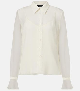 Gucci Camisa de georgette de seda con encaje