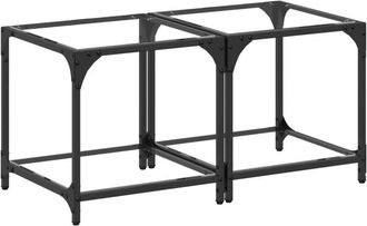 vidaXL Vidaxl - Mesas De Centro 2 Uds Vidrio Transparente Y Acero 40x40x40 Cm