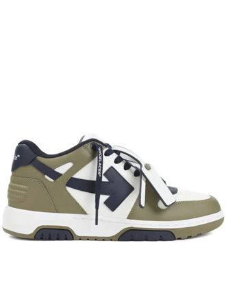 Off-white Olive/White Out Of Office Leather Sneakers
