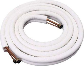 OEM Conexi&oacute;n De Cobre De 1/4-3/8 Y 2 M - Tubo De Cobre Aislado - Conectores Para Mangueras De Aire Acondicionado - Par Doble De Tubos En Espiral