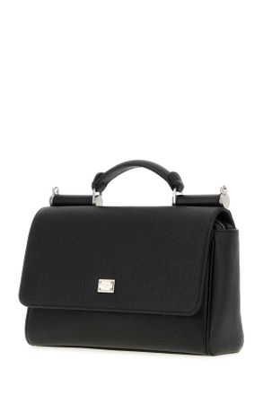 Dolce & Gabbana Mens Black Leather Sicily Handbag Nero Borse A Mano