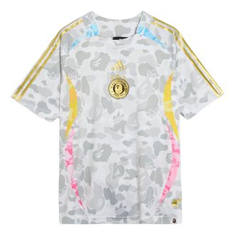 adidas x BAPE Teamgeist T-Shirt Asia Sizing White Grey Multi Color KU5996