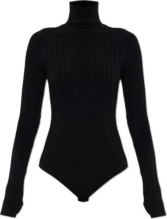 Perfect Moment Ribgebreide Naadloze Bodysuit - Dames - Bodies - Zwart - L - Wol - Tops