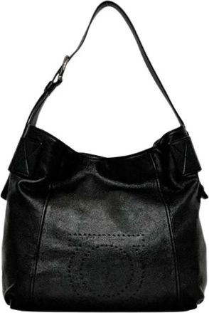 Ferragamo Pre-owned Shoulder Bags, female, Black, Size: ONE SIZE Pre-owned Leather Shoulder Bag