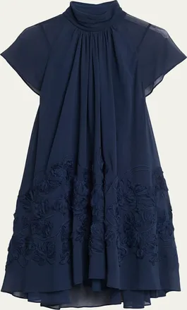 SIMKHAI Aveil Embroidered Organza Mini Dress
