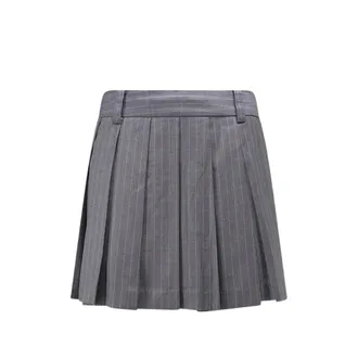 Dunst Pinstripe Pleated Mini Skirt