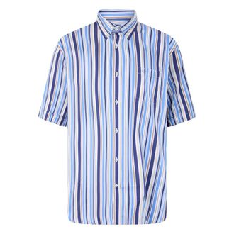 Paul & Shark Gestreepte blouse met korte mouwen - Heren - Korte mouwen Overhemden - Blauw - M - Katoen - Overhemden