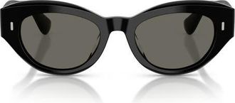 Oliver Peoples 50mm Lerrue Oval Sunglasses in Black /Carbon Grey at Nordstrom
