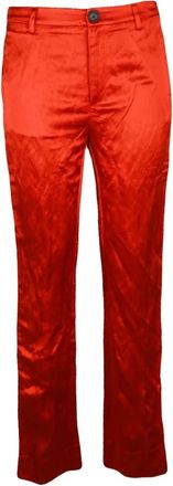 Vivienne Westwood Broeken, Dames, Rood, 2Xs, Satijn, Tuxedo Satijnen Broek