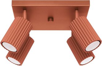 Sollux Lighting Design Deckenlampe Karbon 4-Flammig (quadratisch), Ockerrot