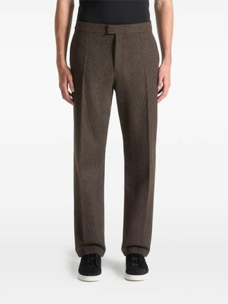Mani&egrave;re De Voir Joseph houndstooth trousers - Brown