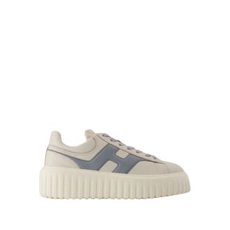 Hogan Stripes leren sneakers - Dames - Sneakers - Wit - 36 1/2 EU - Leer - Schoenen