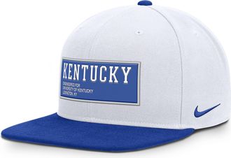 Nike Kentucky On-Field Pro Nike Mens Dri-FIT College Adjustable Hat in White | NC12062NNKY-PNR