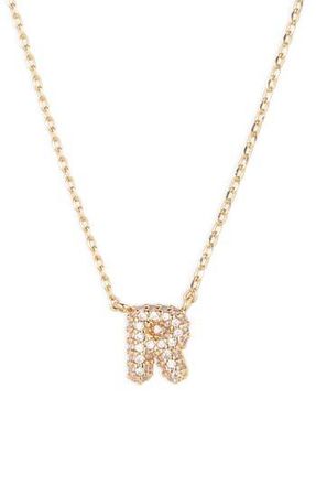 BP. Pav&eacute; Crystal Initial Necklace in R- 14K Gold Dipped at Nordstrom Rack