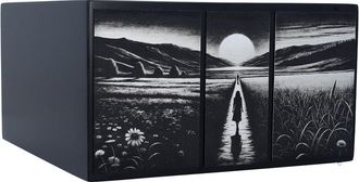 OEM Urna Funeraria De Madera Negra Con Tr&iacute;ptico Grabado Urna Funeraria De Madera Negra Con Tr&iacute;ptico Grabado
