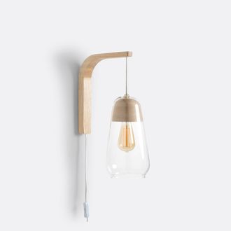 La Redoute Interieurs Wandlamp in glas en hout Nasoa