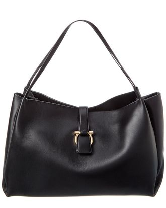 Ferragamo Medium Flap Leather Tote
