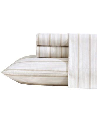 Nautica 200 Thread Count Merrick Stripe Cotton Percale Sheet Set