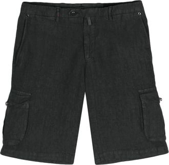 Kiton linen chambray cargo shorts - men - Cotton/Linen/Flax - 38 - Grey