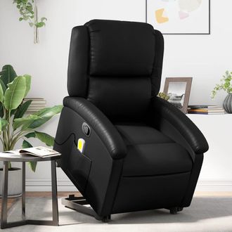 vidaXL Vidaxl - Sill&oacute;n Reclinable De Masaje De Pie Cuero Artificial Negro
