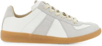 Maison Margiela Schoenen, Dames, Wit, 37 1/2 EU, Katoen, Replica Panelled Sneakers