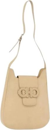 Ferragamo Pre-owned Shoulder Bags, female, Beige, Size: ONE SIZE Pre-owned Shoulder Bag