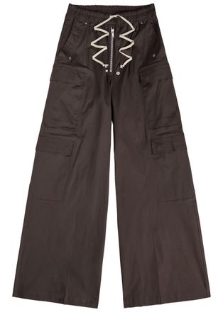 Rick Owens Cargobela Wide-leg Stretch-cotton Cargo Trousers - Brown - 52 (W36 / XL)