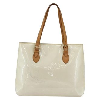 Louis Vuitton Brentwood Monogram Vernis Beige Patent_Leather Handbag (Pre-Owned)