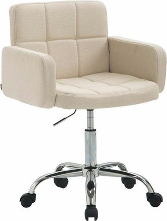 Clp Taburete De Trabajo Los Angeles En Tela Crema