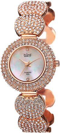 Bürgi Mother of Pearl Diamond Dial Silver-tone Base Metal Ladies Watch BUR109RG