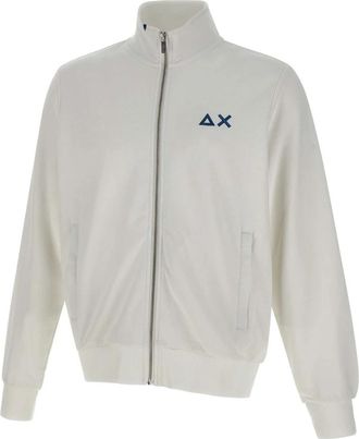Sun 68 Track Zip Basic Fleece - Heren - Vesten met rits - Wit - 3XL - Katoen - Hoodies & sweatvesten