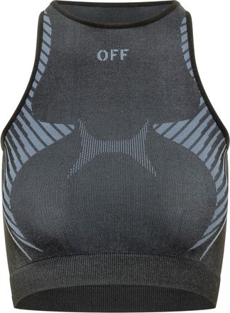 Off-white Black Graphic Round Neck Top