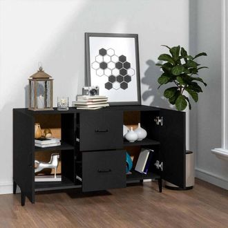 Berkfield Home Sideboard Black 100x36x60 cm Engineered Wood | Size: 100 x 36 x 60 cm