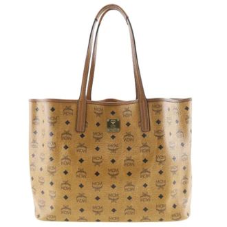 MCM Pre-owned Tote Bags, male, Brown, Size: ONE SIZE Pre-owned Visetos PVC Coated Canvas Tote Bag