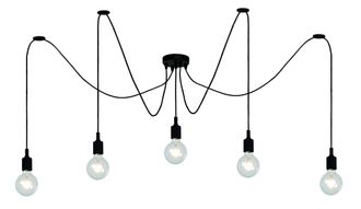 Lucide Lampadario Lucide Fix 5xe27 Nero Regolabile 100cm Ip20