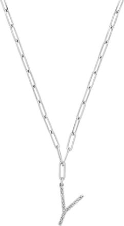 Sterling Forever Braided Initial Pendant Necklace