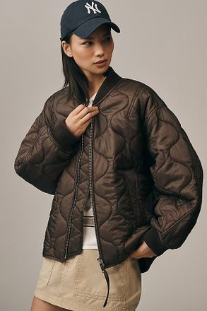 A Gold E Isla Quilted Bomber Jacket