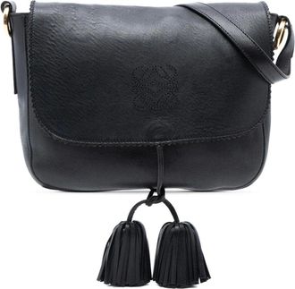 Loewe Pre-owned Cross Body Bags, female, Black, Size: ONE SIZE Pre-owned Leather Saddle Bag