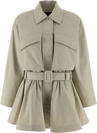 Giovanni Bedin Kleedjes, Dames, Beige, M, Suède, Belted Dress