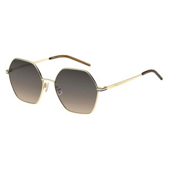 HUGO BOSS Unisex Volwassen Ronde Geometrische Zonnebril (Goud)