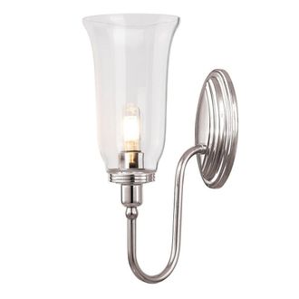 Netlighting Blake 1 Light Bathroom Wall Light Polished Nickel IP44 G9 in Grey