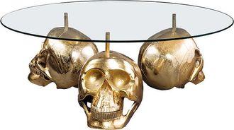Global Interiors Design Couchtisch Skull Gold ø 90 cm